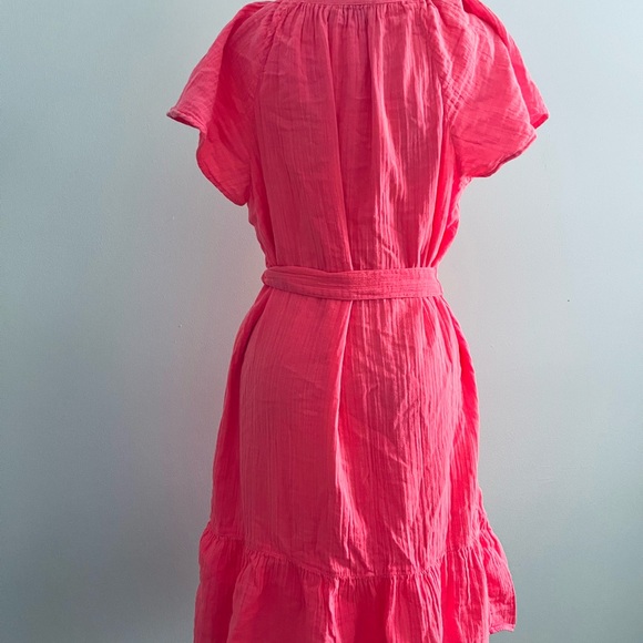 Vineyard Vines Gauze Neon Rose Shirt Dress Large - Picture 6 of 7